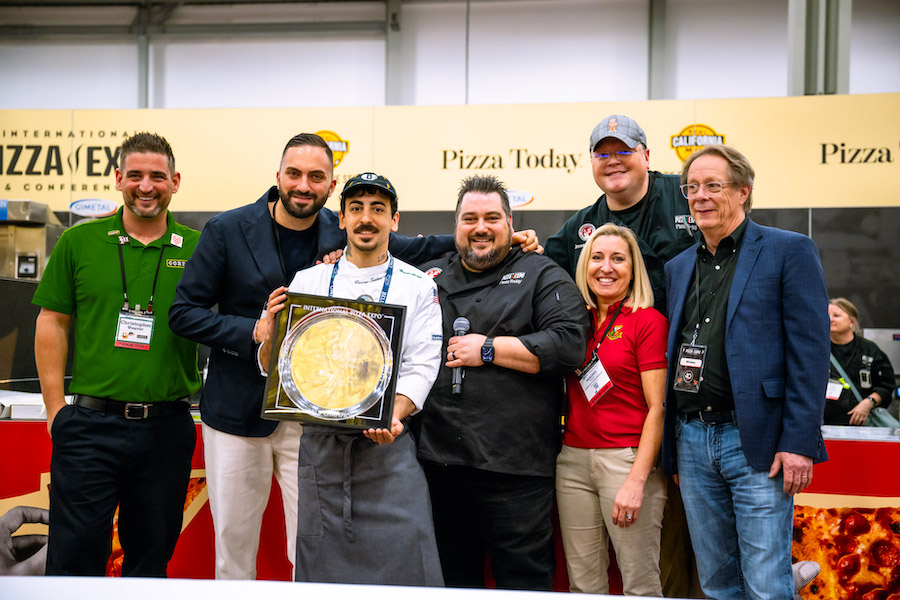 Vincenzo Santoro, Song e Napule, New York, New York, wins the Neapolitan Pizza Division at International Pizza Challenge 2024.