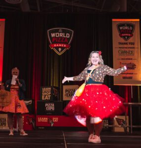 Supremely dressed at Pizza Expo, pizza outfit, giveaways