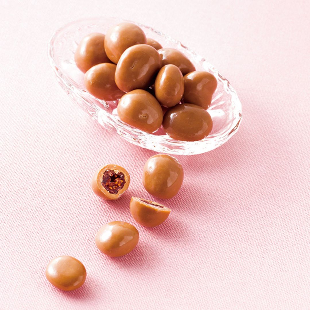 ROYCE' Chocolate - Cranberry Chocolate - Image shows cranberries coated with milk chocolate.